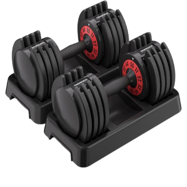 Mangko Adjustable Dumbbell 55LB Single Dumbbell 5 Weight Options Dumbbell Anti-Slip Metal Handle