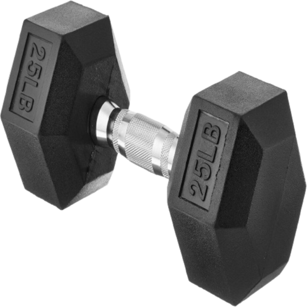 Amazon Basics Rubber Encased Exercise & Fitness Hex Dumbbell, Single, Hand Weight For Strength Training