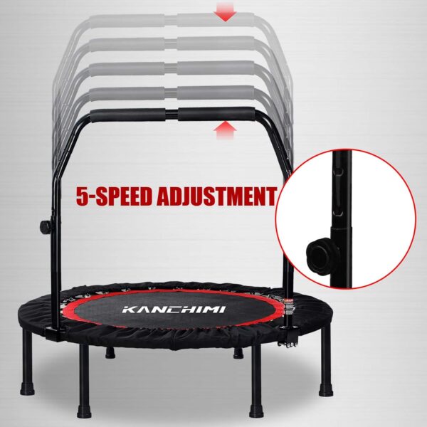 "Kanchimi 40" Folding Fitness Trampoline with Handle for Indoor Exercise – Max Load 330lbs"